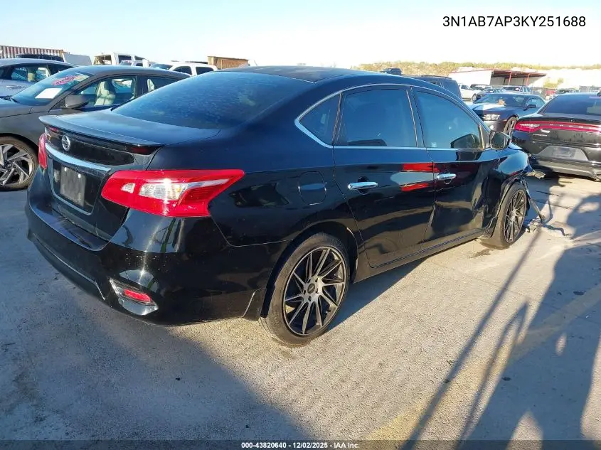 3N1AB7AP3KY251688 2019 Nissan Sentra S