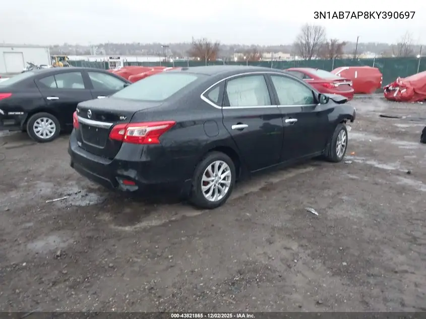 3N1AB7AP8KY390697 2019 Nissan Sentra Sv
