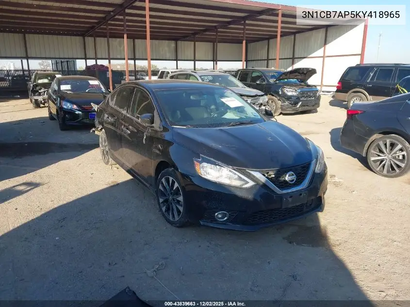 3N1CB7AP5KY418965 2019 Nissan Sentra Sr Turbo