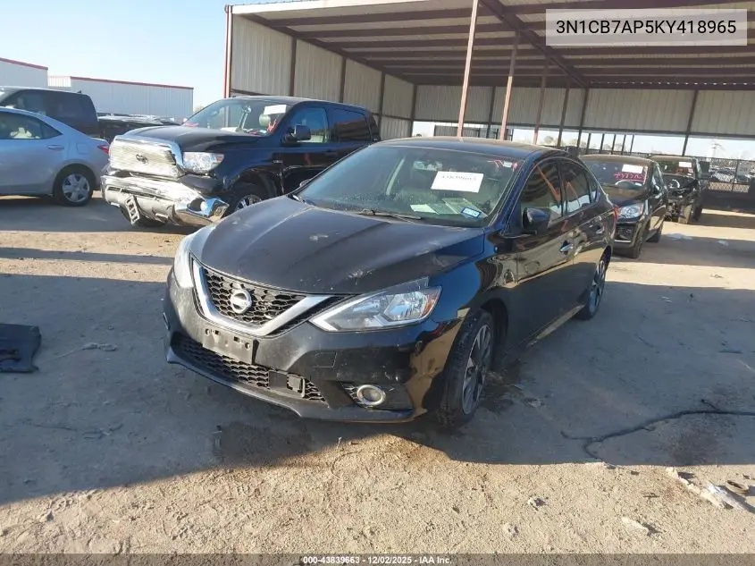 3N1CB7AP5KY418965 2019 Nissan Sentra Sr Turbo