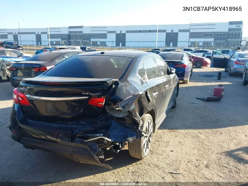 3N1CB7AP5KY418965 2019 Nissan Sentra Sr Turbo