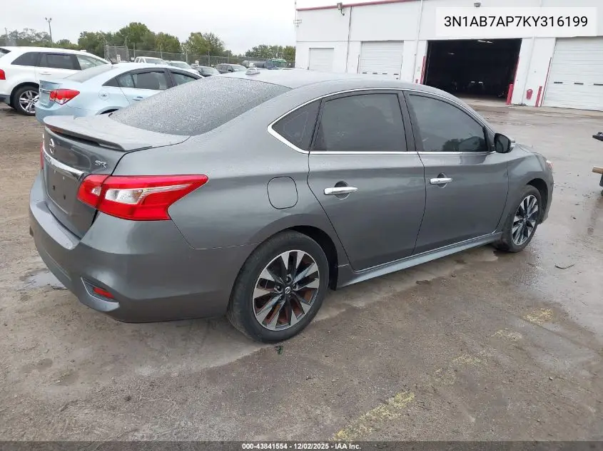 3N1AB7AP7KY316199 2019 Nissan Sentra Sr