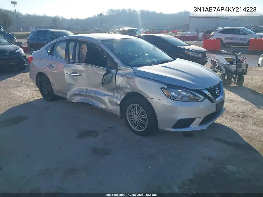3N1AB7AP4KY214228 2019 Nissan Sentra S