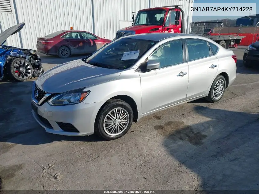 3N1AB7AP4KY214228 2019 Nissan Sentra S