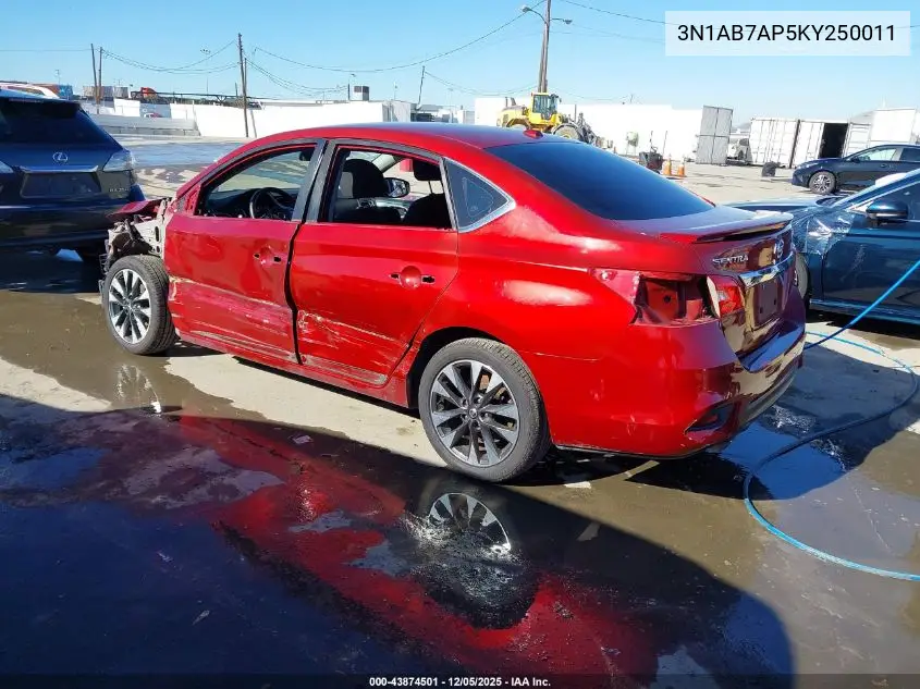 3N1AB7AP5KY250011 2019 Nissan Sentra Sr