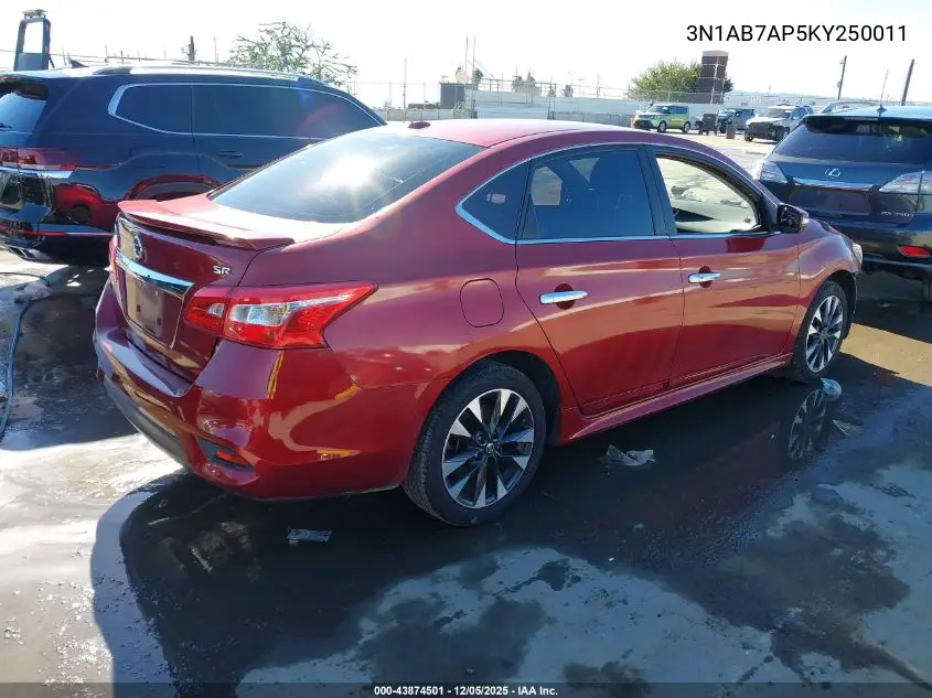 3N1AB7AP5KY250011 2019 Nissan Sentra Sr
