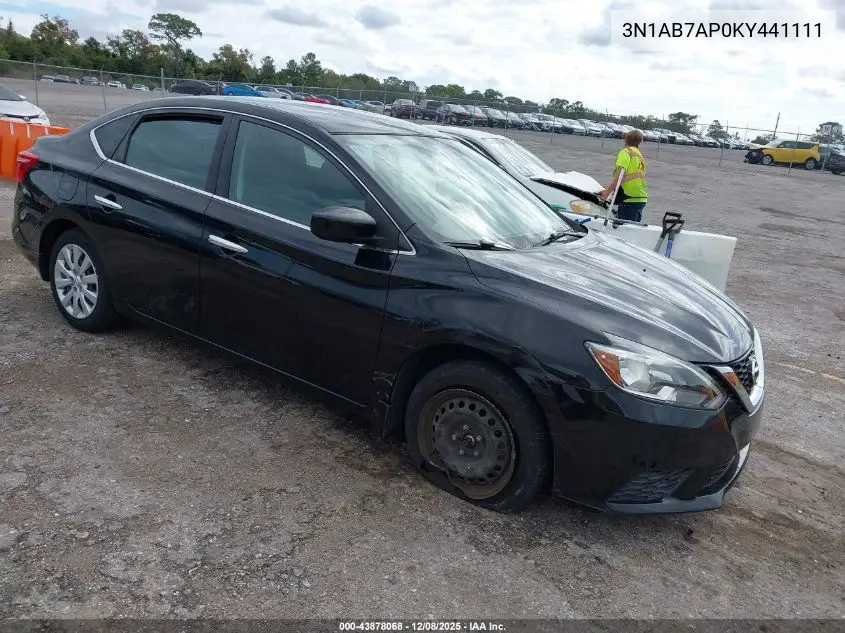 3N1AB7AP0KY441111 2019 Nissan Sentra S