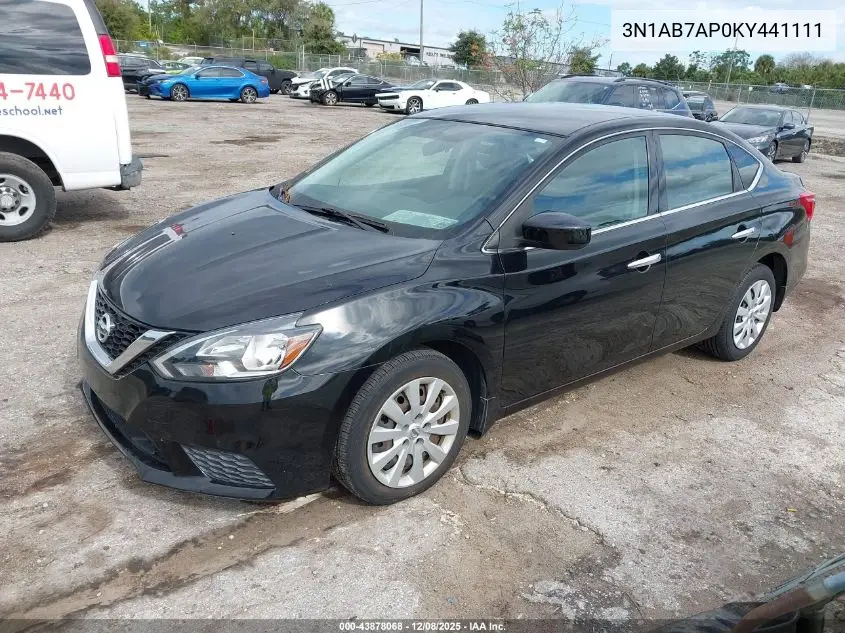 3N1AB7AP0KY441111 2019 Nissan Sentra S