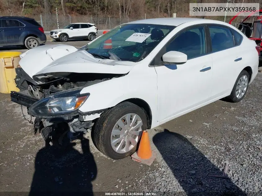 3N1AB7APXKY359368 2019 Nissan Sentra S