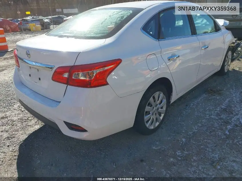 3N1AB7APXKY359368 2019 Nissan Sentra S