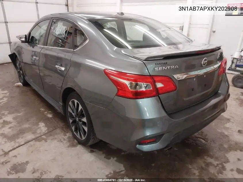 3N1AB7APXKY202908 2019 Nissan Sentra Sr