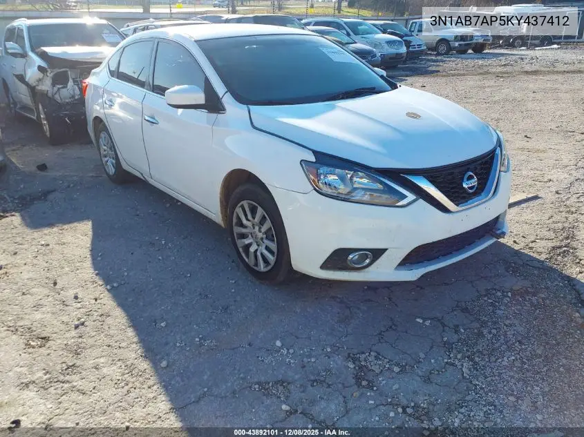 3N1AB7AP5KY437412 2019 Nissan Sentra Sv
