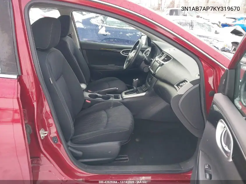3N1AB7AP7KY319670 2019 Nissan Sentra Sv