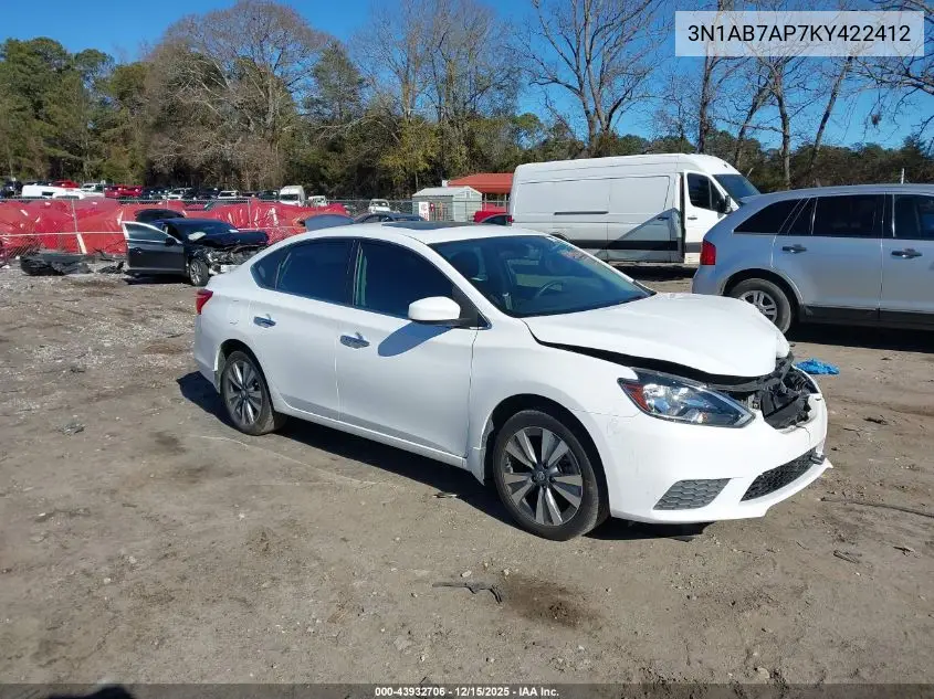 3N1AB7AP7KY422412 2019 Nissan Sentra Sv