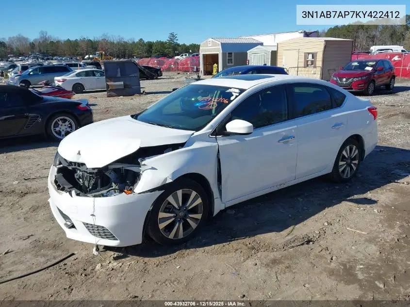3N1AB7AP7KY422412 2019 Nissan Sentra Sv