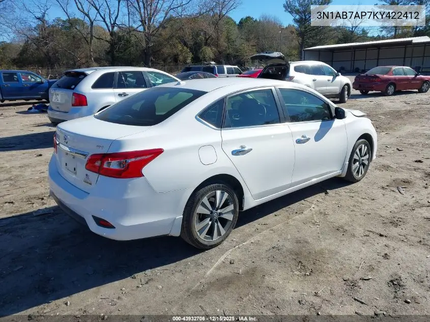 3N1AB7AP7KY422412 2019 Nissan Sentra Sv