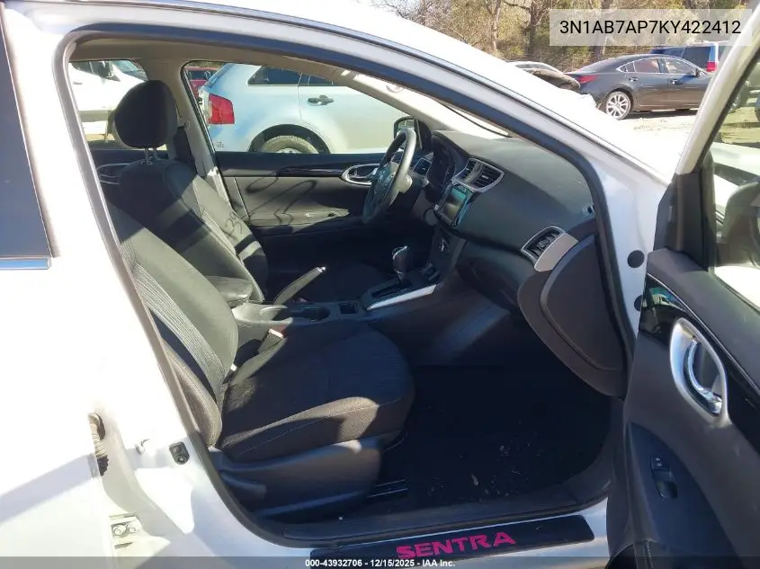 3N1AB7AP7KY422412 2019 Nissan Sentra Sv