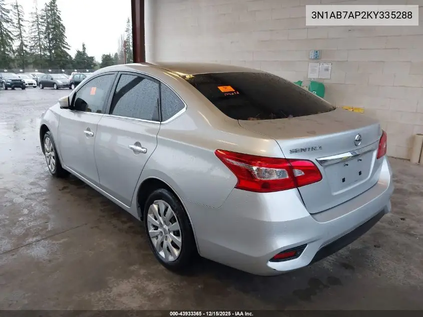 3N1AB7AP2KY335288 2019 Nissan Sentra S