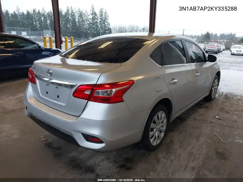3N1AB7AP2KY335288 2019 Nissan Sentra S