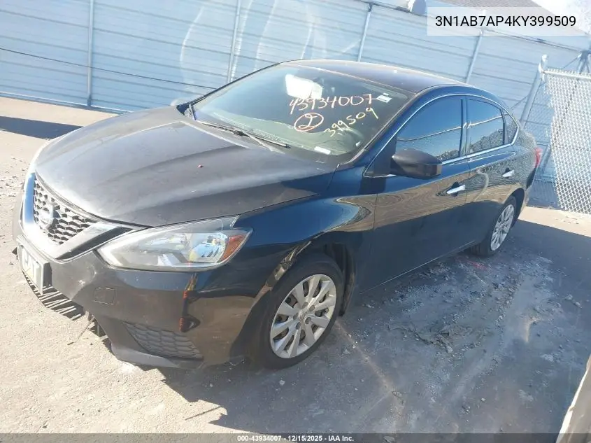 3N1AB7AP4KY399509 2019 Nissan Sentra S