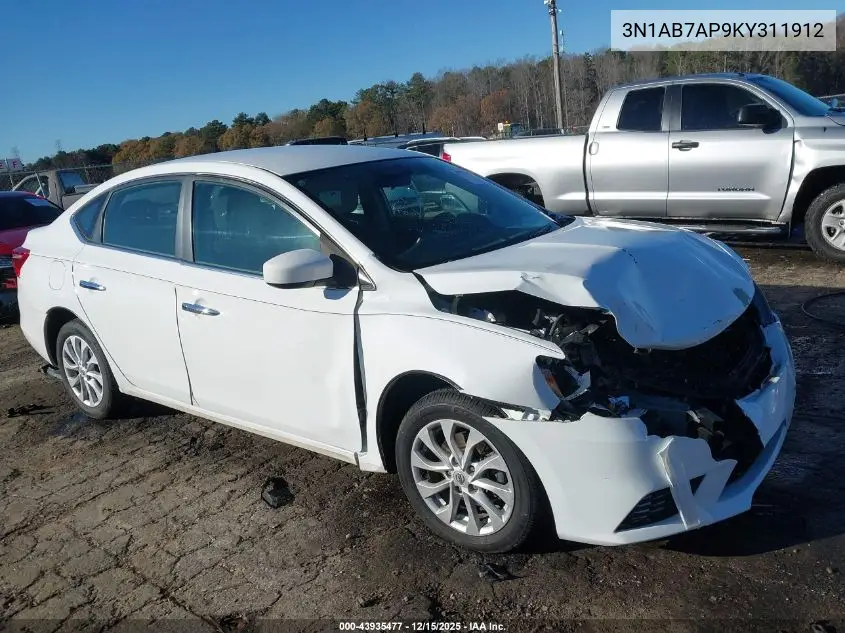 3N1AB7AP9KY311912 2019 Nissan Sentra Sv