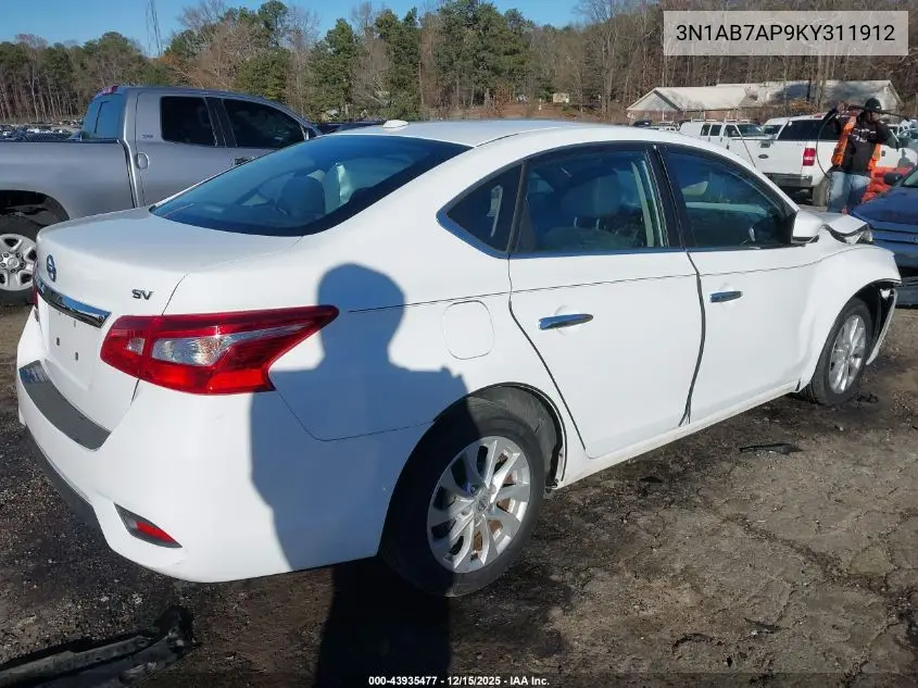 3N1AB7AP9KY311912 2019 Nissan Sentra Sv
