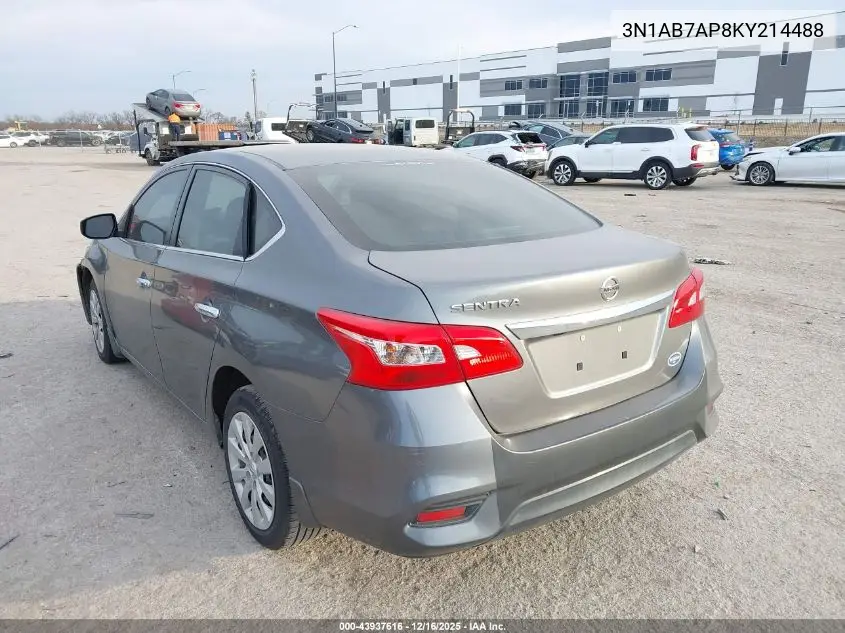 3N1AB7AP8KY214488 2019 Nissan Sentra S