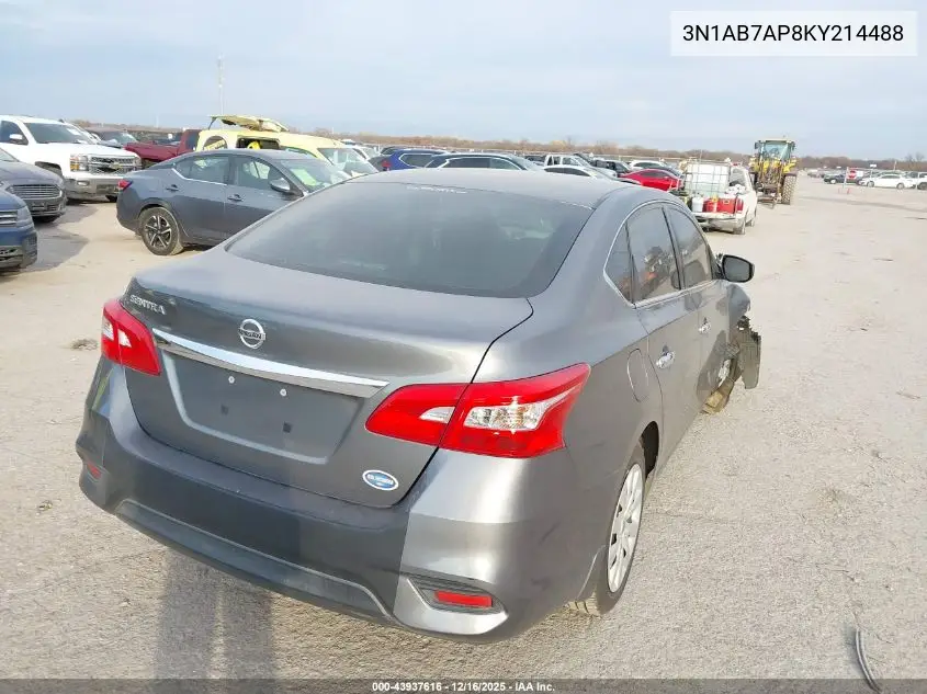 3N1AB7AP8KY214488 2019 Nissan Sentra S
