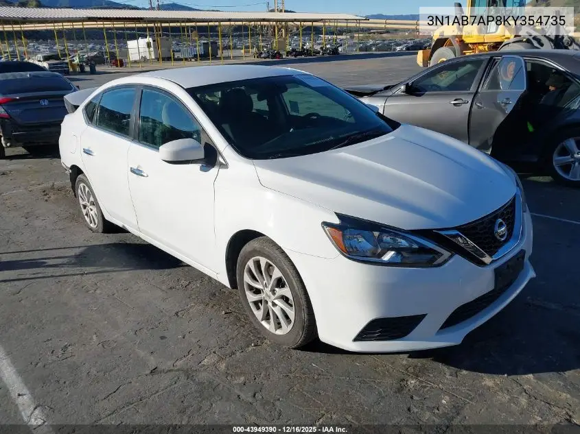 3N1AB7AP8KY354735 2019 Nissan Sentra Sv
