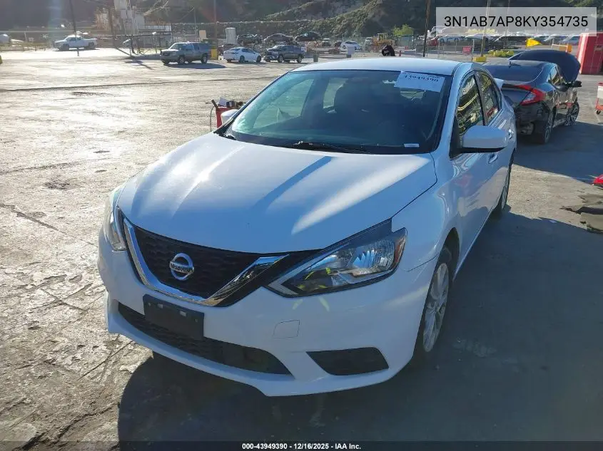 3N1AB7AP8KY354735 2019 Nissan Sentra Sv
