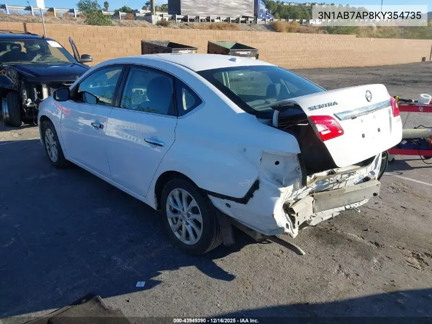 3N1AB7AP8KY354735 2019 Nissan Sentra Sv