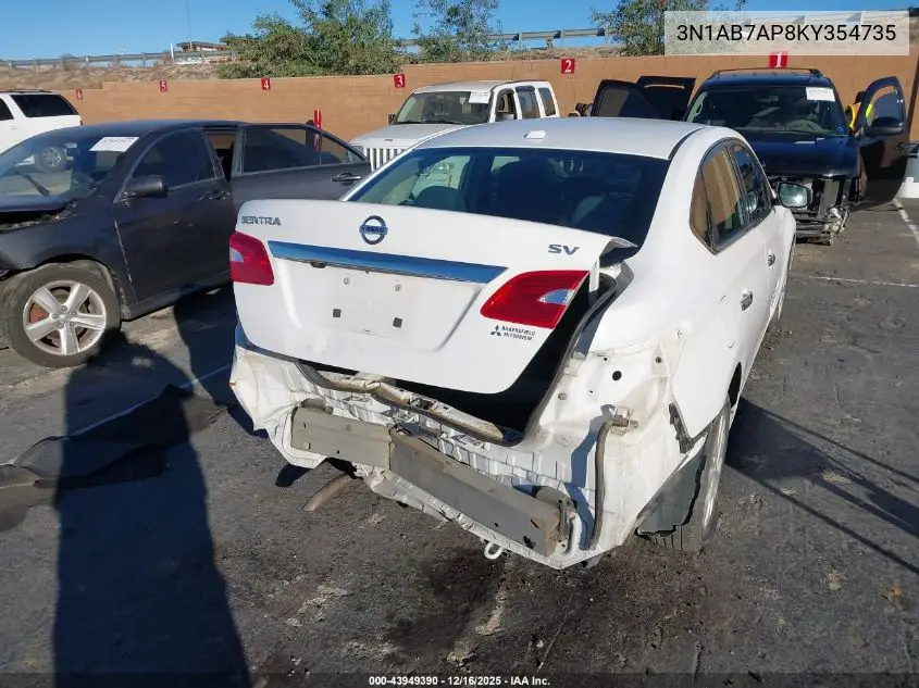 3N1AB7AP8KY354735 2019 Nissan Sentra Sv