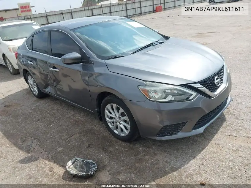 3N1AB7AP9KL611611 2019 Nissan Sentra Sv