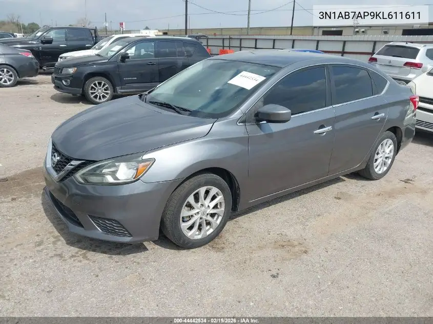 3N1AB7AP9KL611611 2019 Nissan Sentra Sv