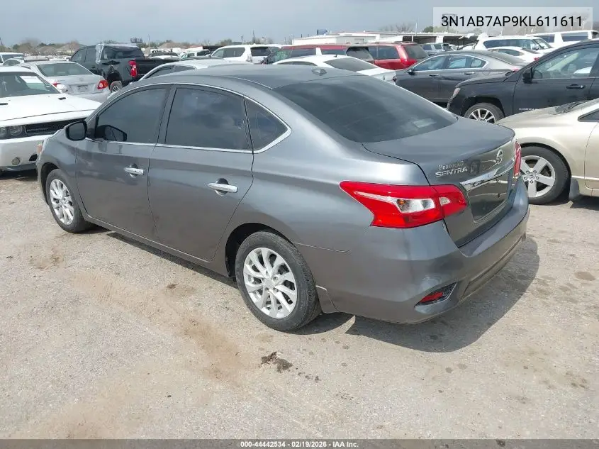 3N1AB7AP9KL611611 2019 Nissan Sentra Sv