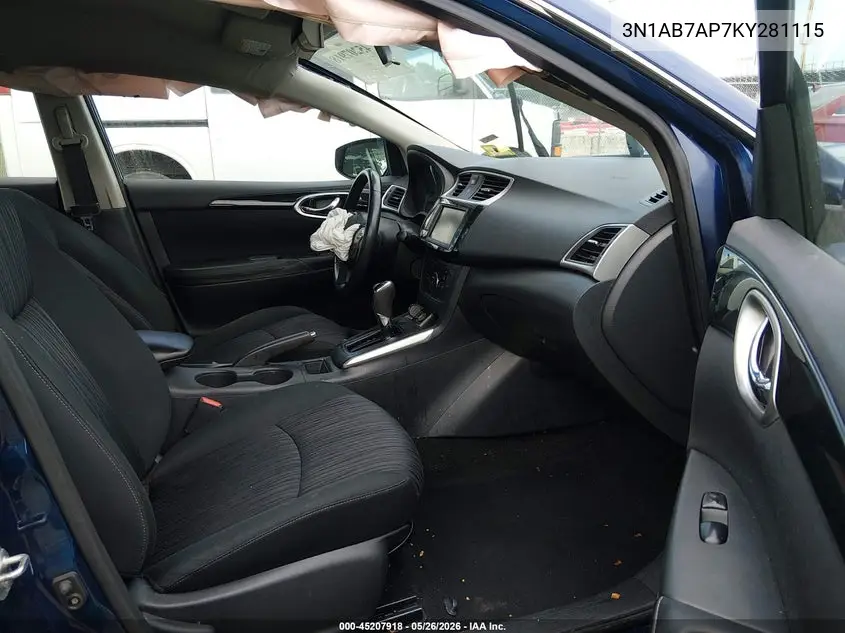 3N1AB7AP7KY281115 2019 Nissan Sentra Sv
