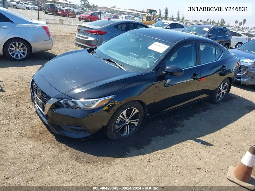 2020 Nissan Sentra Sv Xtronic Cvt VIN: 3N1AB8CV8LY246831 Lot: 40420345