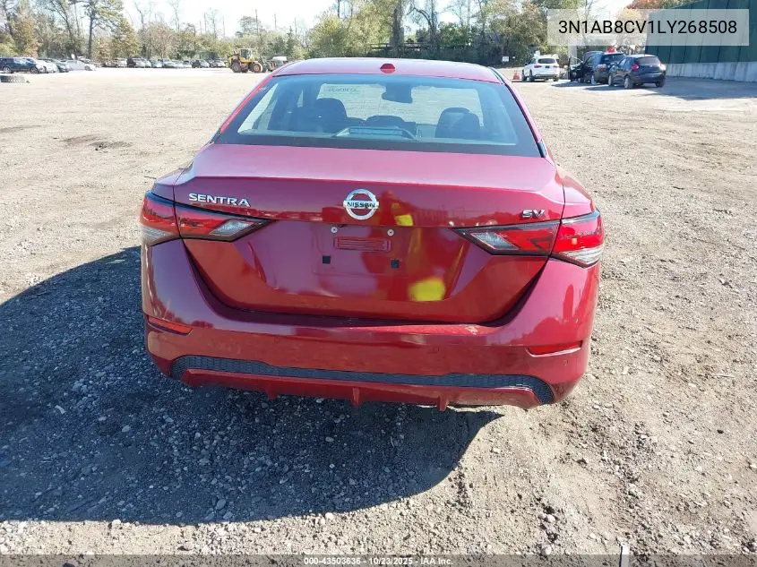 3N1AB8CV1LY268508 2020 Nissan Sentra Sv Xtronic Cvt