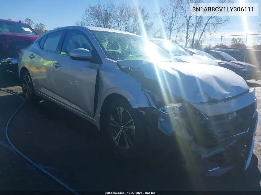 3N1AB8CV1LY306111 2020 Nissan Sentra Sv Xtronic Cvt