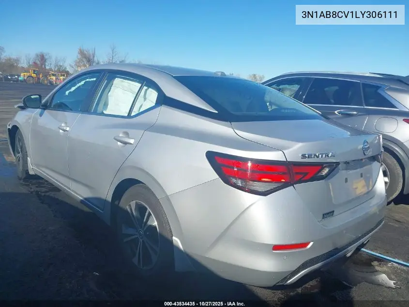 3N1AB8CV1LY306111 2020 Nissan Sentra Sv Xtronic Cvt