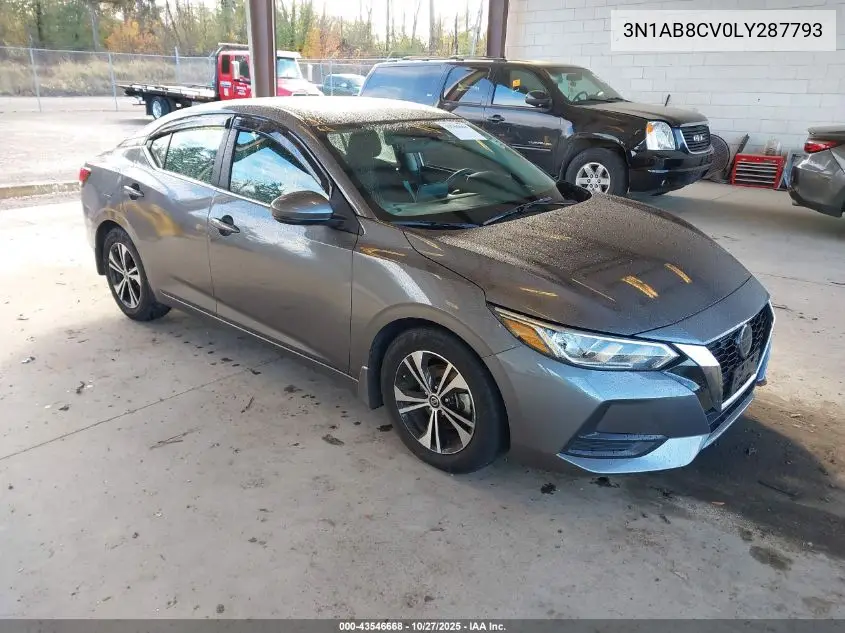 3N1AB8CV0LY287793 2020 Nissan Sentra Sv Xtronic Cvt