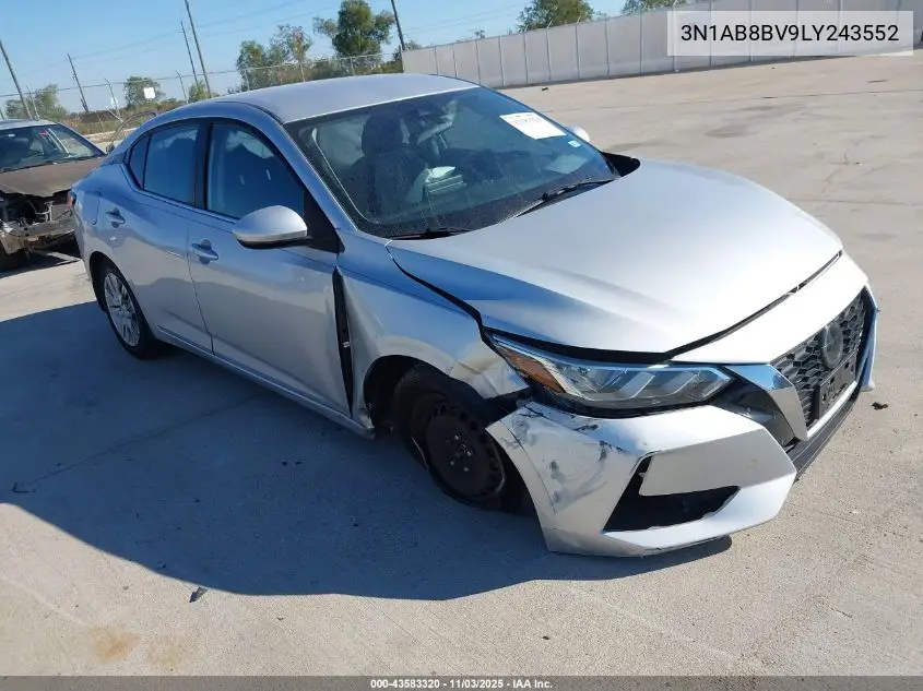 3N1AB8BV9LY243552 2020 Nissan Sentra S Xtronic Cvt