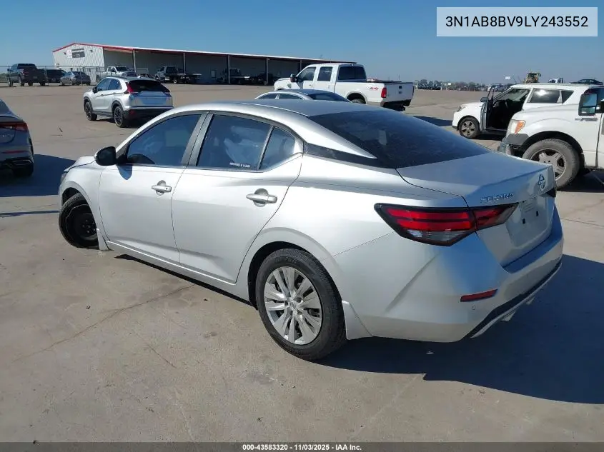 3N1AB8BV9LY243552 2020 Nissan Sentra S Xtronic Cvt
