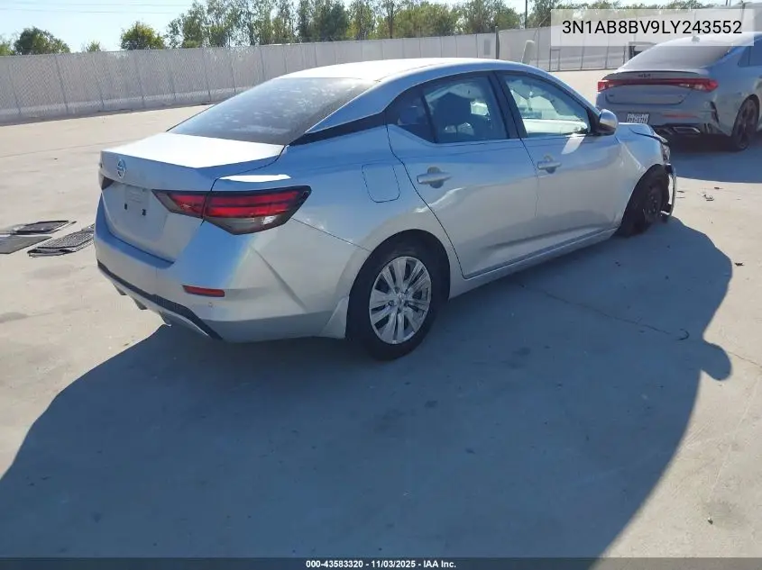 3N1AB8BV9LY243552 2020 Nissan Sentra S Xtronic Cvt