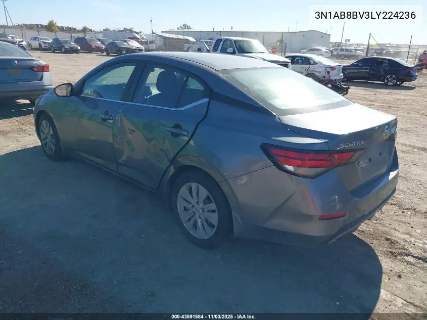 3N1AB8BV3LY224236 2020 Nissan Sentra S Xtronic Cvt