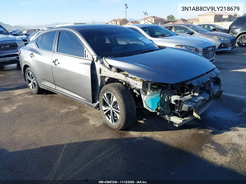 3N1AB8CV9LY218679 2020 Nissan Sentra Sv Xtronic Cvt