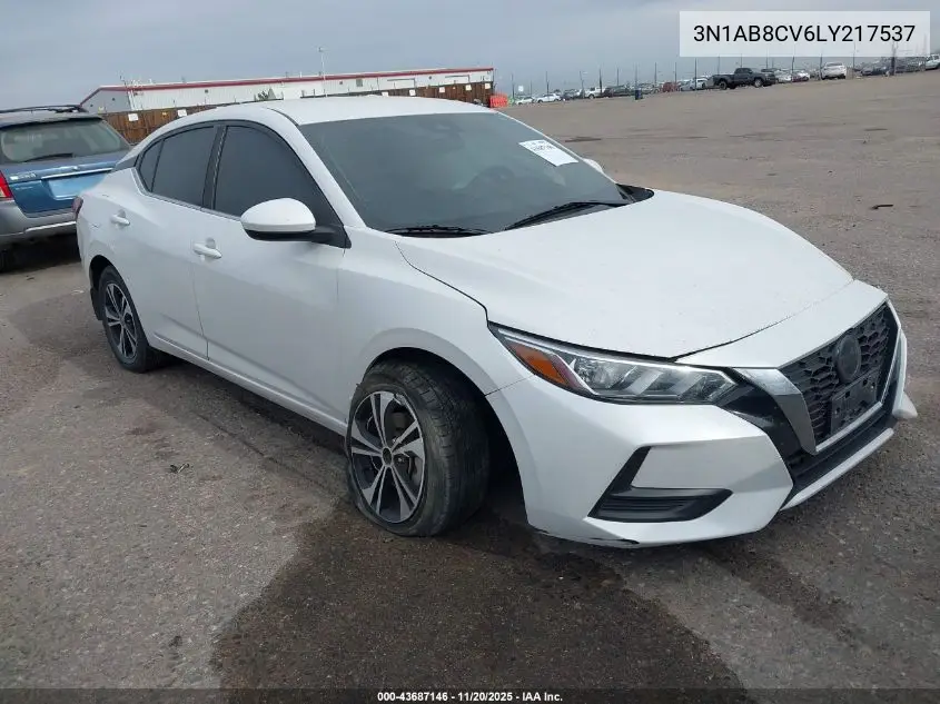 3N1AB8CV6LY217537 2020 Nissan Sentra Sv Xtronic Cvt