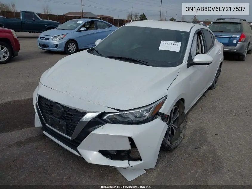 3N1AB8CV6LY217537 2020 Nissan Sentra Sv Xtronic Cvt