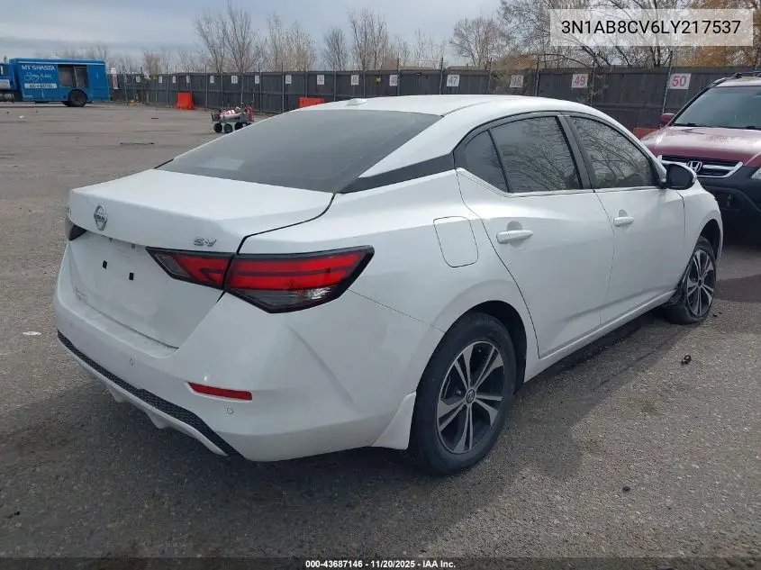3N1AB8CV6LY217537 2020 Nissan Sentra Sv Xtronic Cvt