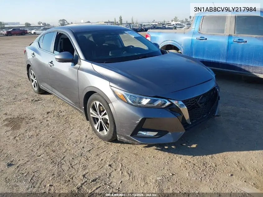 3N1AB8CV9LY217984 2020 Nissan Sentra Sv Xtronic Cvt